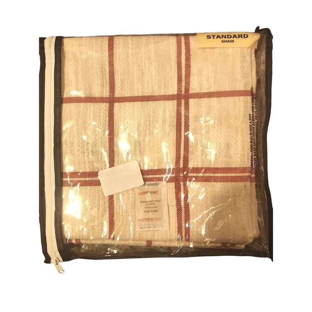 Piper Classics Red and Wheat Double Windowpane Standard Sham 21x27